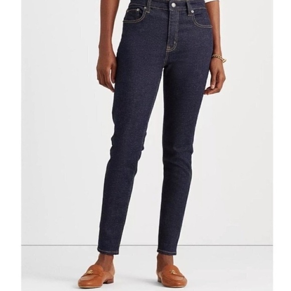 Lauren Ralph Lauren | Skinny Cropped Slimming Fit Dark Wash Jeans, 16, NWT - Picture 3 of 12
